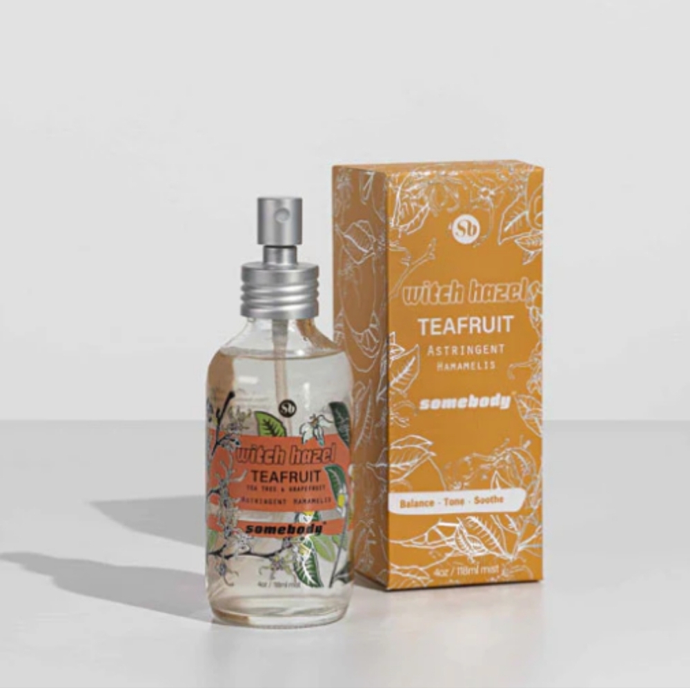 Somebody Organic Witch Hazel Spray TeaFruit  Mist Toner 4 Oz